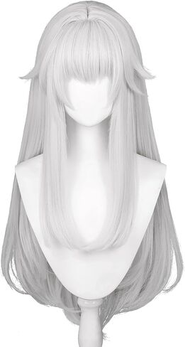 Navia Cosplay Wig for Anime Genshin Impact Wigs Fontaine Short Blonde Wavy Hair Synthetic Fabric with Free Wig Cap for Women Comic Con, Cosplay Show,Halloween in Kuwait