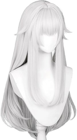 Navia Cosplay Wig for Anime Genshin Impact Wigs Fontaine Short Blonde Wavy Hair Synthetic Fabric with Free Wig Cap for Women Comic Con, Cosplay Show,Halloween in Kuwait