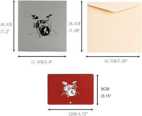 3D Pop Up Card Greeting Card All occasion card with envelope and note-tag-Piano in Kuwait