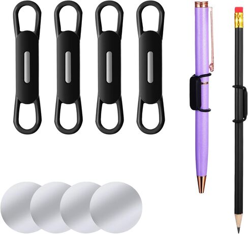 Grevosea 4 Pack Magnetic Pen Pend ، حامل قلم رصاص مغناطيسي سيليكون حامل القلم حامل العلامة المغناطيسية للثلاجة لوحات Bulletboard Bulletion and Wall (Black) in Kuwait