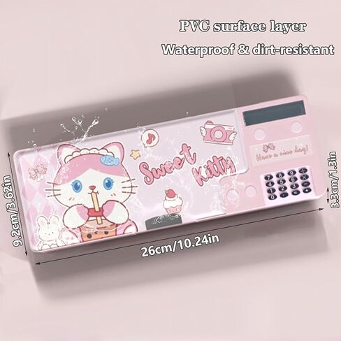Pop Up Multifunction Pencil Case for Boys and Girls with Calculator, Sharpener, Cute School Supplies Pencil Box, Stationery Organizer, Best Gift Birthday Present for Kids(Pink) in Saudi Arabia