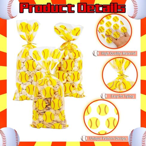 حقائب Goodie للبيسبول ، 100 PCS Softball Goodie ، حقيبة هدايا للبيسبول البلاستيكية للبيسبول. in Kuwait