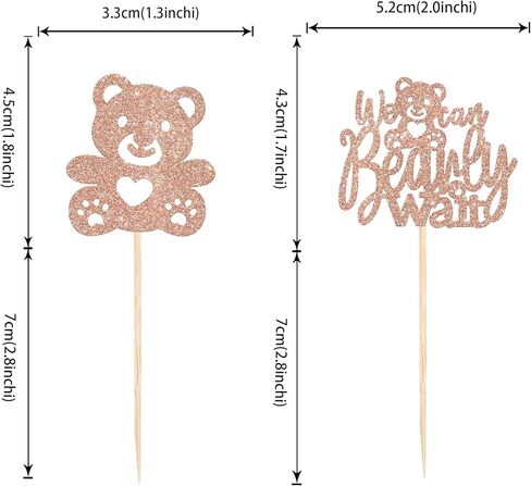 RSSTARXI 40 Pack Baby Bear Cupcake Topcake Pink أو Blue Goodnight Bear Cupcake يختار الجنس تكشف in Kuwait