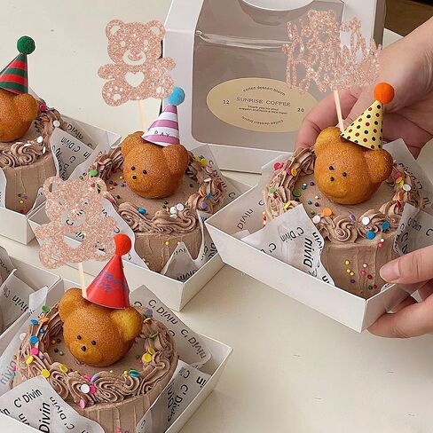 RSSTARXI 40 Pack Baby Bear Cupcake Topcake Pink أو Blue Goodnight Bear Cupcake يختار الجنس تكشف in Kuwait