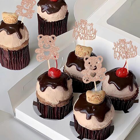 RSSTARXI 40 Pack Baby Bear Cupcake Topcake Pink أو Blue Goodnight Bear Cupcake يختار الجنس تكشف in Kuwait