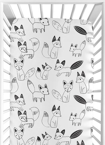 Sweet Jojo Designs Navy Blue White Woodland Deer Boy Baby Fitted Crib Sheet Set Nursery Soft Infant Newborn Fits Standard Mattress or Toddler Bed - 2pc - Forest Animal Stag Antler in Saudi Arabia