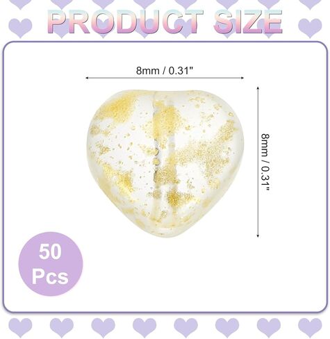 uxcell 50Pcs Glass Crystal Beads, 8mm Heart Shaped Charm Pendants Heart Glass Spacer Beads for DIY Necklace Earrings Bracelets Crafts, Blue Pink in Kuwait