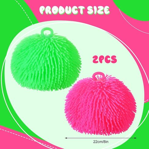 2 Pcs Puffer Ball 8 Inch Spiky Sensory Balls Bulk Bouncy Sensory Stress Relief Toy for Fun Fidget Anxiety Game Classroom Prizes Party Favors in Kuwait