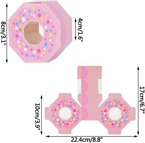 30pcs DIY Mini Paper Favor Boxes Small Candy Treat Boxes for Wedding Bridal Baby Shower Birthday Party Decorations (Multicolor Donut Style) in Kuwait