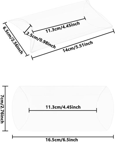 Ttzeze Pillow Favor Favor Boxes ، صناديق وسادة PVC ، صناديق التغليف الصافية ، صناديق التغليف الصافية ، صناديق علاج الحفلات ، صناديق هدايا صغيرة ، 50 PCS صناديق بلاستيكية للهدايا حفل زفاف 14 × 7.5 مم/5.51 × 2.76x0.98 '' '' ' in Kuwait
