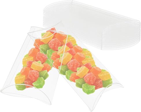 Ttzeze Pillow Favor Favor Boxes ، صناديق وسادة PVC ، صناديق التغليف الصافية ، صناديق التغليف الصافية ، صناديق علاج الحفلات ، صناديق هدايا صغيرة ، 50 PCS صناديق بلاستيكية للهدايا حفل زفاف 14 × 7.5 مم/5.51 × 2.76x0.98 '' '' ' in Kuwait