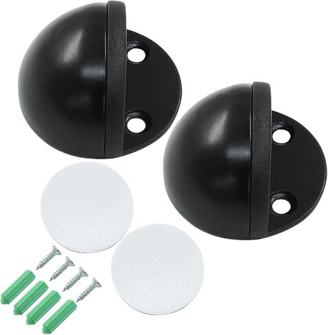 سدادة الباب ، 2 حزمة 3M لاصق الباب توقف الباب ، توقف باب الأرض لأسفل الباب الأسود المصد لا يوجد حارس جدار حفر الحفر (الفضة) in Kuwait