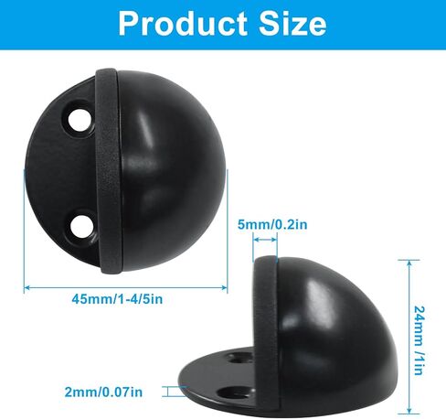 سدادة الباب ، 2 حزمة 3M لاصق الباب توقف الباب ، توقف باب الأرض لأسفل الباب الأسود المصد لا يوجد حارس جدار حفر الحفر (الفضة) in Kuwait