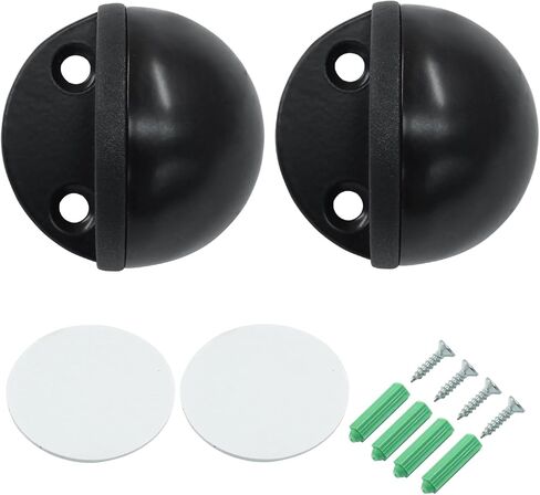 سدادة الباب ، 2 حزمة 3M لاصق الباب توقف الباب ، توقف باب الأرض لأسفل الباب الأسود المصد لا يوجد حارس جدار حفر الحفر (الفضة) in Kuwait