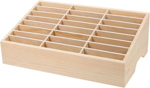 24-Grid Wooden Cell Phone Organizer Box, Desktop Storage Box for Classroom and Office, Multi-Compartment Holder for Phones, Cards, and Small Items, Ideal for School Supplies and Meeting Rooms in Saudi Arabia