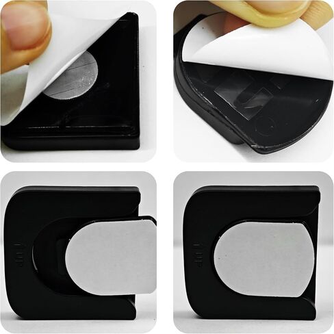 2 حزمة حامل التحكم عن بُعد ， رف تخزين التحكم عن بُعد دون تثقيب الثقوب - وليس من السهل السقوط لتوفير مساحة سطح المكتب (أسود) in Kuwait