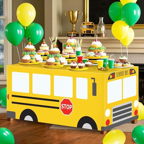 Cumule 6 Ft Ambulance Tablecloths Ambulance Theme Table Cover Birthday Party Decorations Washable Polyester Rectangle Table Cover Decor for Dinner Picnic Table Cloth School Home Decoration in Saudi Arabia
