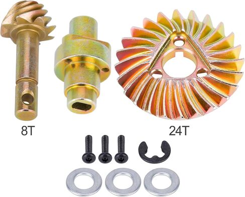 AMK 2 Sets SCX10 Bevel Gear, Steel Overdrive Gear Set, 24-8T 27-8T 30-8T 33-8T for Axial SCX10II SCX10III AR44 AR45 Capra Axle VS4-10 F9 Phoenix F10 (24T) in Kuwait