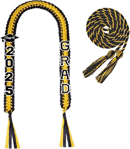 Graduation Leis Class of 2025 Graduation Ribbon Lei Grad Decor with Honor Cord Braided Graduate Necklace for Congrats Graduates Gifts Party Supplies in Saudi Arabia