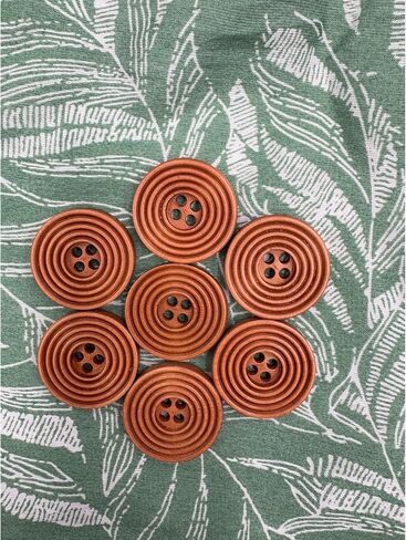 Wood Buttons for Sewing and Crafts, 25mm, 1'' Brown Carved Round Design, 4-Hole, 50 Pack (Mixed Color) in Kuwait