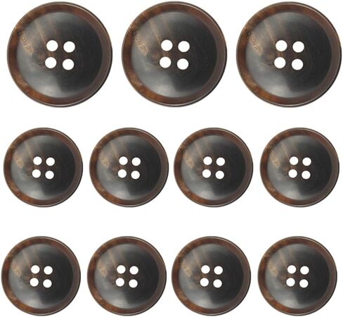 11 Pieces Real Horn Buttons Set for Blazer and Suit, 20mm 15mm Genuine Natural Buffalo Horn Buttons for Men Women's Jacket Coat Suits Uniforms (Black) in Kuwait