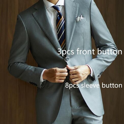 11 Pieces Real Horn Buttons Set for Blazer and Suit, 20mm 15mm Genuine Natural Buffalo Horn Buttons for Men Women's Jacket Coat Suits Uniforms (Black) in Kuwait