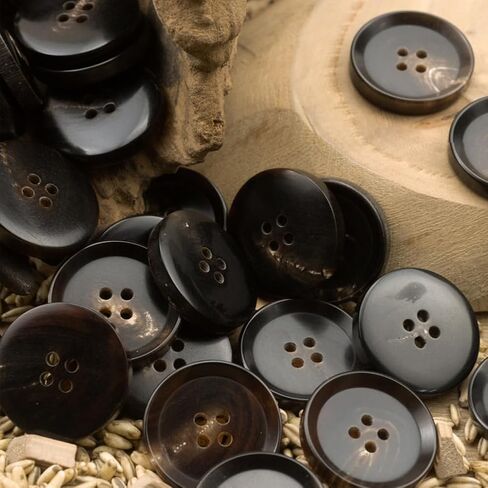 11 Pieces Real Horn Buttons Set for Blazer and Suit, 20mm 15mm Genuine Natural Buffalo Horn Buttons for Men Women's Jacket Coat Suits Uniforms (Black) in Kuwait