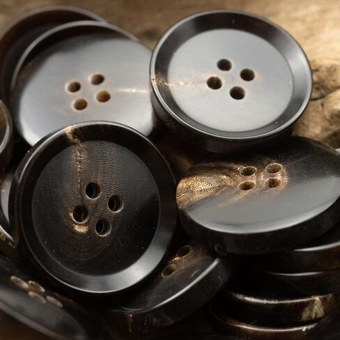 11 Pieces Real Horn Buttons Set for Blazer and Suit, 20mm 15mm Genuine Natural Buffalo Horn Buttons for Men Women's Jacket Coat Suits Uniforms (Black) in Kuwait