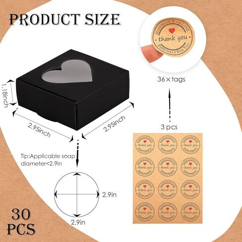 Moukiween 32 PCS White Soap Boxes for Homemade Soap, 3.54 X 2.36 X 1.18 Inch Soap Packaging Gift boxes with Window, Small Rectangular Soap Wrapping Boxes (White) in Kuwait