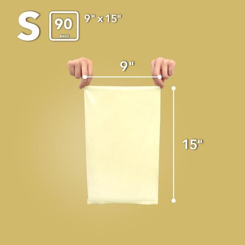 BOS Odor-Sealing Dirty Diaper Trash Bags - Disposable Bags - Scent & Smell Free (200 Bags) [Size: XS, Color: Creem Yellow]★Brand new packaging design!! in Kuwait
