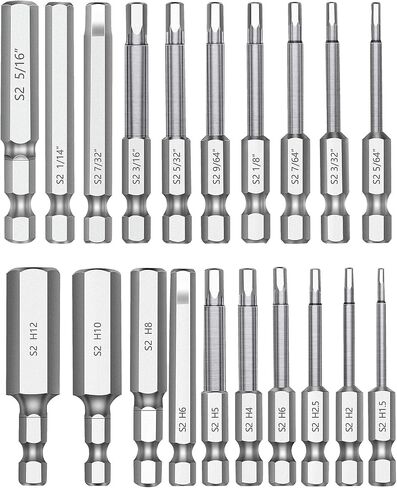 MulWark Hex Head Allen Wrench Drill Bits Set 13PC Metric Screwdriver Bit Set, 2.3" Long 1/4" Diameter Quick Release Shank Magnetic Bit Set for Assembling Furniture in Kuwait
