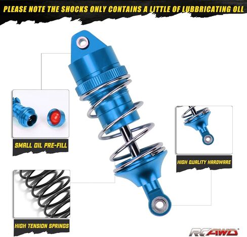 RACWD RC Shocks Absorber 70mm للاختراق Arrma 4x4 570 ميجا ، Vendetta 4x4 3S BLX Pression ، كامل الأمامي الأمامي امتصاص الصدمات المثبط 4PCS لمدة 1/8 3S ARA4215V3 ، ARA4319V3 ، ARA330701 RED in Kuwait