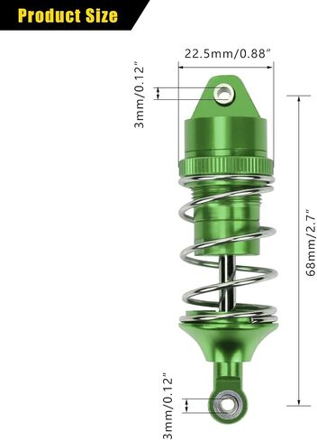 RACWD RC Shocks Absorber 70mm for ARRMA INFRACTION 4X4 570 MEGA, VENDETTA 4X4 3S BLX Upgrade Parts, Full aluminum Front Rear Shock Absorber Damper 4pcs for 1/8 3S ARA4215V3, ARA4319V3, ARA330701 Red in Saudi Arabia