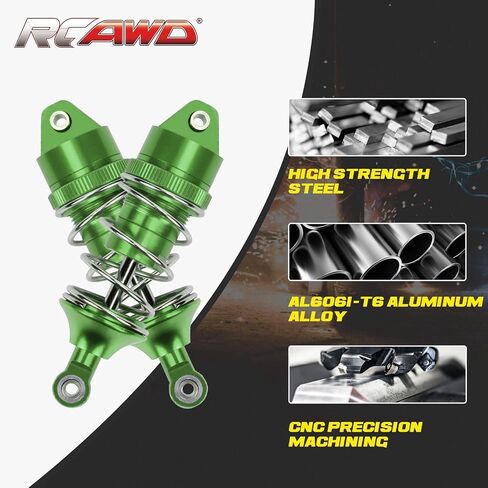 RACWD RC Shocks Absorber 70mm for ARRMA INFRACTION 4X4 570 MEGA, VENDETTA 4X4 3S BLX Upgrade Parts, Full aluminum Front Rear Shock Absorber Damper 4pcs for 1/8 3S ARA4215V3, ARA4319V3, ARA330701 Red in Saudi Arabia