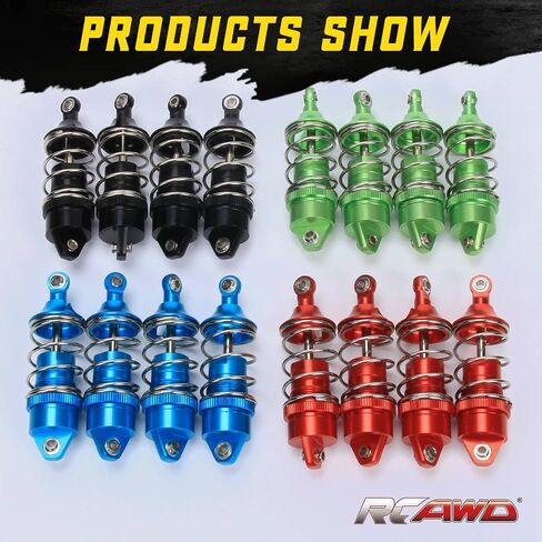RACWD RC Shocks Absorber 70mm for ARRMA INFRACTION 4X4 570 MEGA, VENDETTA 4X4 3S BLX Upgrade Parts, Full aluminum Front Rear Shock Absorber Damper 4pcs for 1/8 3S ARA4215V3, ARA4319V3, ARA330701 Red in Saudi Arabia