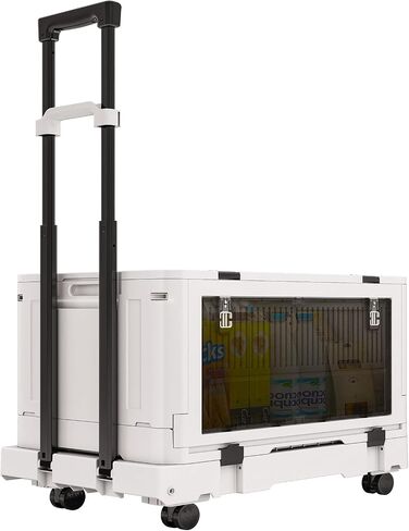 Folding Utility Cart Portable Rolling Crate,Multi Functional Collapsible Carts with 4 Wheels,2-Tier Portable Utility Cart,Adjustable Folding Trolley for Teachers,Shopping,Warehouse,Office and Outdoor in Saudi Arabia