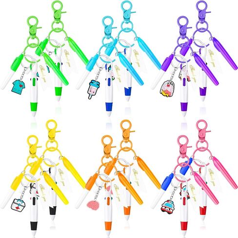 6 مجموعات من الممرضات مفاتيح أسعار المفاتيح Mini Highlighter Pens Week Week Gifts قلم كرة قابلة للسحب مع بطاقة الشكر وسلسلة مفاتيح التمريض للممرضات ممرضة Doctor Gift in Saudi Arabia