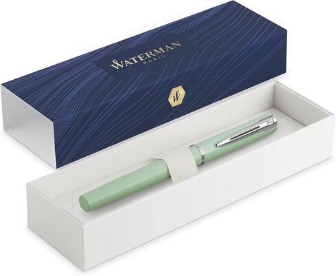Waterman Allure Fountain Pen | Mint Green Matte Lacquer with Chrome Trim | Fine Stainless Steel Nib | Blue Ink | With Gift Box in Saudi Arabia