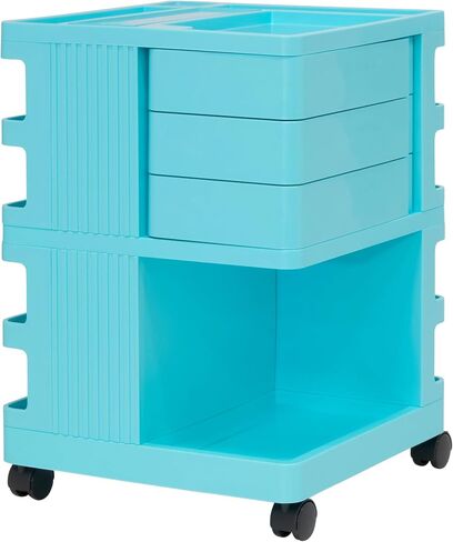 SD STUDIO DESIGNS Kubx Rotating 4-Sided Mobile Storage Organizer with Glass Top Multiple Compartments in Saudi Arabia