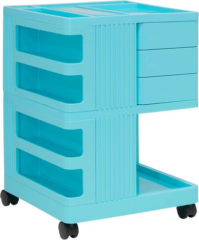 SD STUDIO DESIGNS Kubx Rotating 4-Sided Mobile Storage Organizer with Glass Top Multiple Compartments in Saudi Arabia