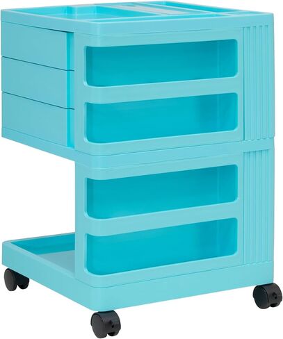 SD STUDIO DESIGNS Kubx Rotating 4-Sided Mobile Storage Organizer with Glass Top Multiple Compartments in Saudi Arabia