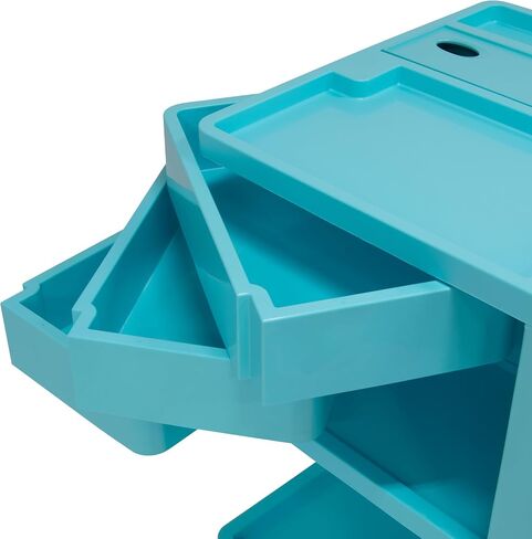 SD STUDIO DESIGNS Kubx Rotating 4-Sided Mobile Storage Organizer with Glass Top Multiple Compartments in Saudi Arabia