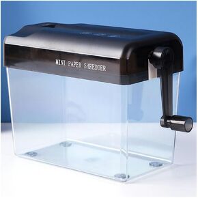 Mini Manual Shredder, Office Portable Hand Paper Cutter for Paper/Notes/Bills/Portrait/Photos Fits A6 Size or Folded to A6 Size (Black)