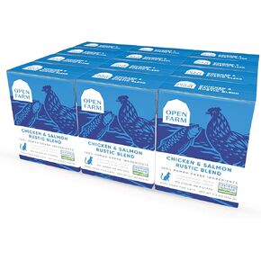 Open Farm Chicken & Salmon Blend Wet Cat Food, Complete Meal or Food Topper with Responsibly Sourced Meat and Superfoods Without Artificial Flavors or Preservatives, 5.5 oz, Pack of 12 Boxes