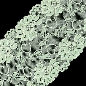 4-Yards 6" Elastic Stretch Raschel Lace Trim, SEE-SL-0415 (Lime Fizz)