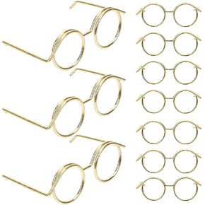 نظارات دمية 10pclly 10pcs نظارات معدنية صغيرة دمية نظارات صغيرة مصغرة للنحلون الفتيات ألعاب مصغرة نظارات دمية ألعاب دمية دمية دمية ثياب ديكور ديكور