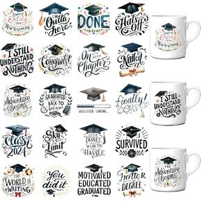 UV DTF Transfer Cup Wrap - 20 Sheets Graduation UV DTF Cup Wraps for 16 Oz Glass Cups ، Harrats Crurats Grad UV DTF Transfor