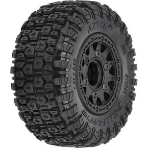 Pro-Line Racing Aztek SC 2.2 "/3.0" M2 إطارات متوسطة مثبتة على RAID Black 6x30 عجلات سداسية 12 مم و 14 مم SC لـ Slash® 2 Wheel Drive Slash® 4x4 Prograc ™ & Senton ™ 4x4 الأمامية أو الخلفية Pro1026210