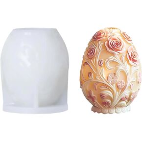 3D عيد الفصح البيض قالب السيليكون الأزهار من أجل راتنج الايبوكسي شمعة كبيرة فندان القالب ديي نحت فن الكعكة الجدول ديكور المنزل (الورود)