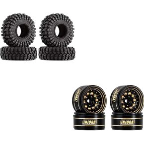 INJORA 1.0 Tires All Terrain Super S5 Soft Sticky Tires and Wheels for 1/18 TRX4M 1/24 RC Crawler